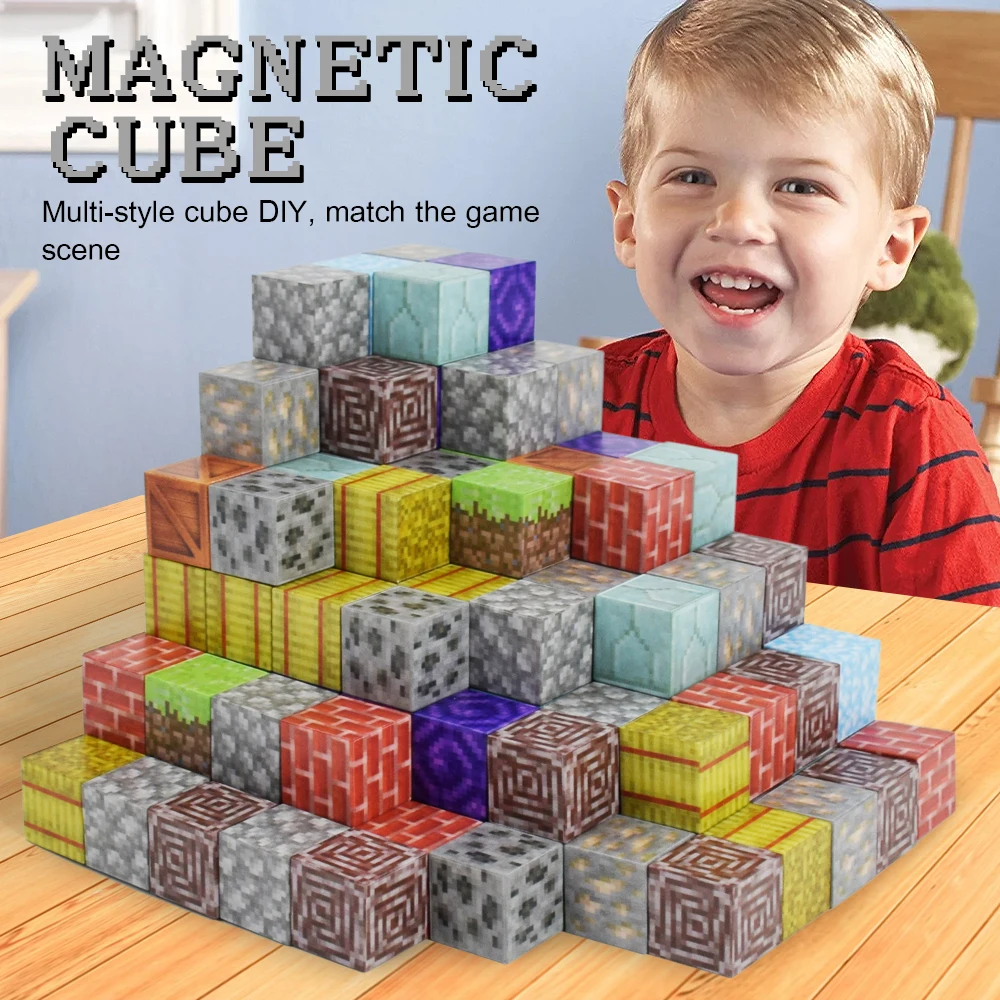 

DIY 3D Magnetic Building Blocks Cube Magnet Toy Set for Boy Girl Kid Construction Stem Montessori Sensory Toys