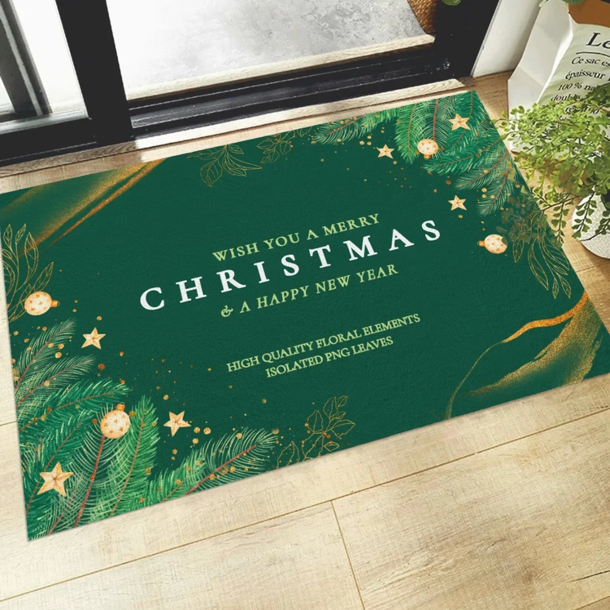 عيد ميلاد سعيد الكرة مصنع السجاد الأخضر حفلة غرفة المعيشة أريكة غرفة نوم السرير دراسة مدخل الباب البساط عدم الانزلاق لطيف ديكور حصيرة