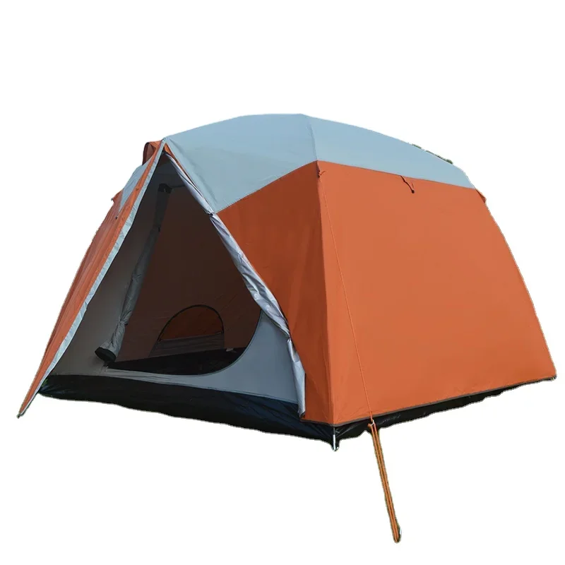 Double-decked tent camping tent with arbor, rain-proof mosquito-proof net garden camping tent