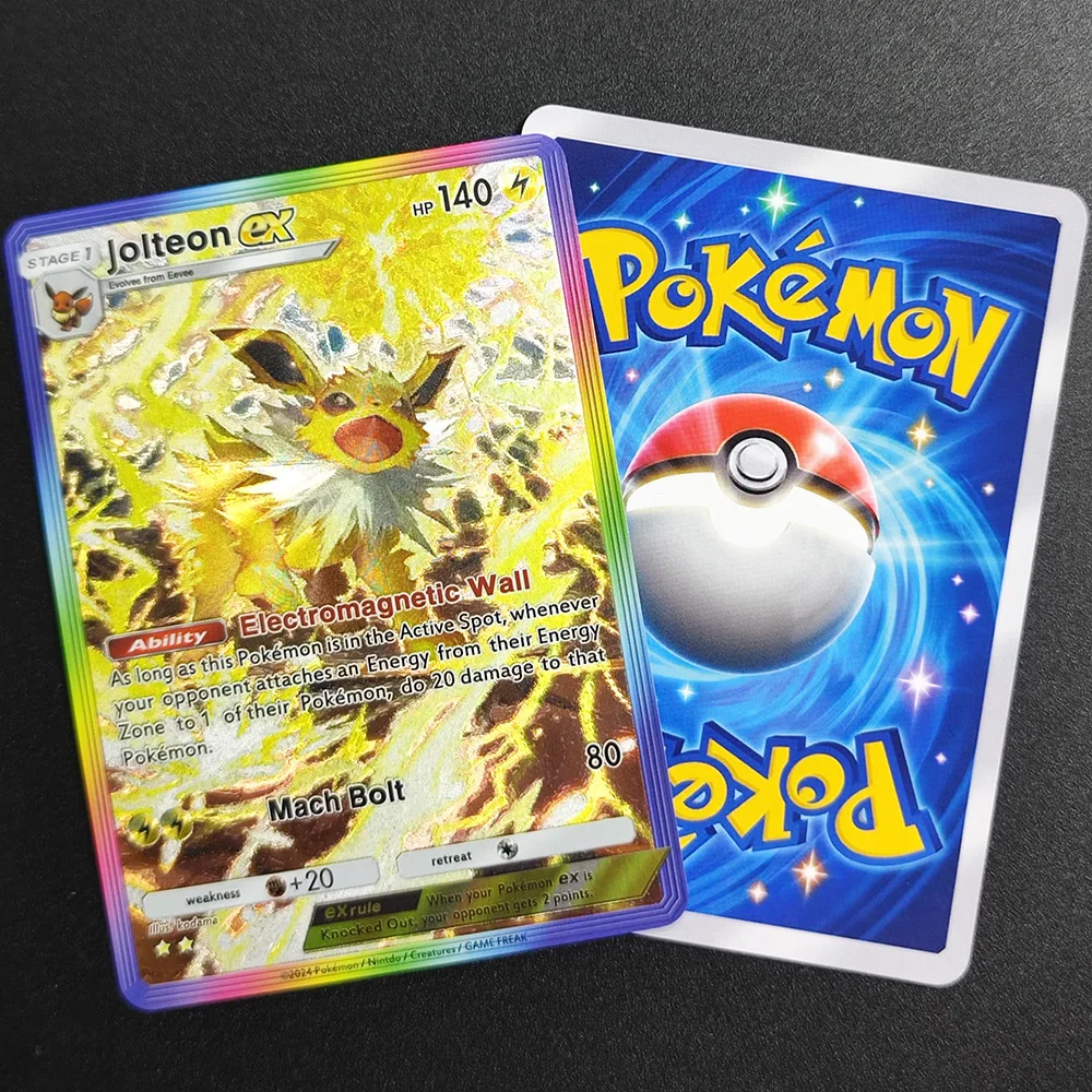 9PCS/Set TCG Pocket English Jolteon Gyarados Blaziken Greninja Lugia Suicume Gardevoir Texture Flash Card Game Collection Toy