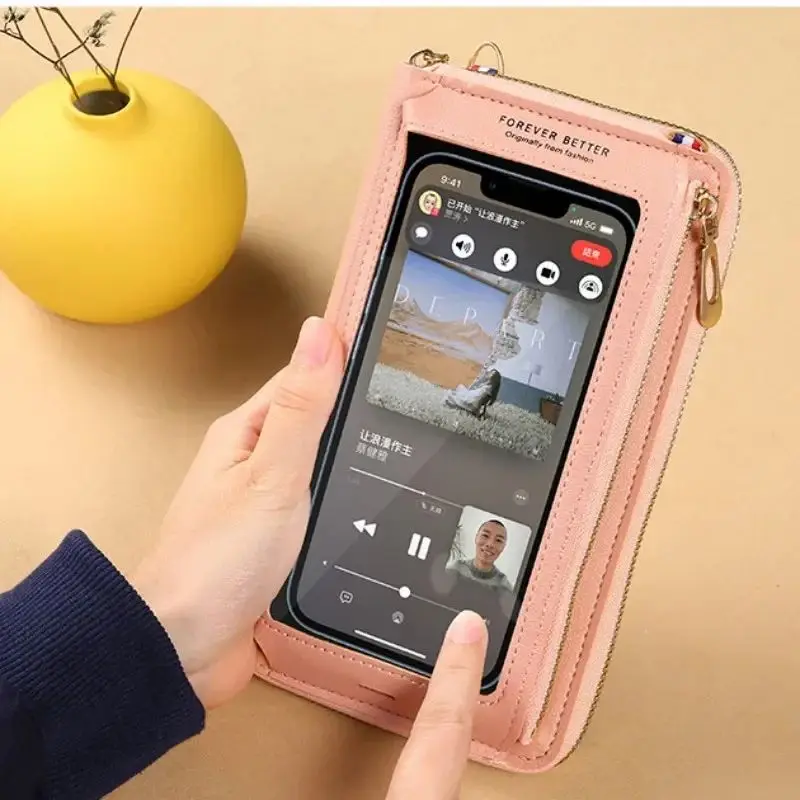 Women Crossbody Bags Touch Screen Cell Phone Purse 2026 Fashion Shoulder Bag Mobile Mini Wallet Card Holder Handbag for Female