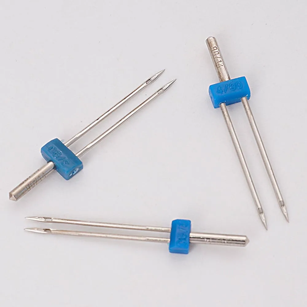 1Set household double head sewing machine needle+Tucker presser foot 2mm 3mm 4mm electric sewing machine needle