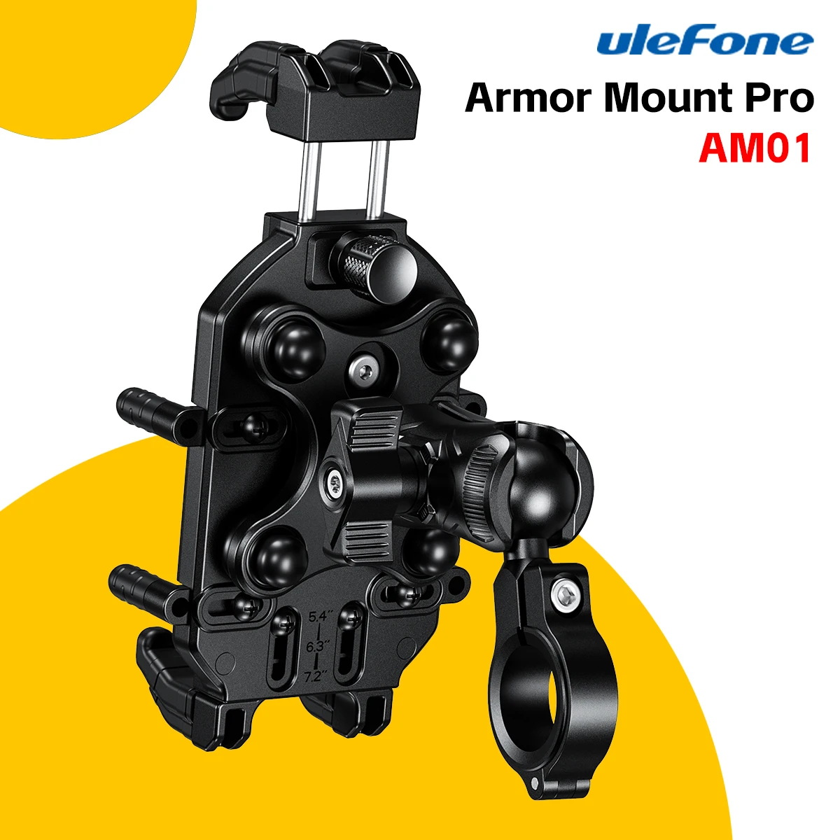 

Ulefone Armor Mount Pro Universal Handlebar Phone Mount For Ulefone Phones Compatible for 5.4"-7.2" Vibration Damper 360° Swivel