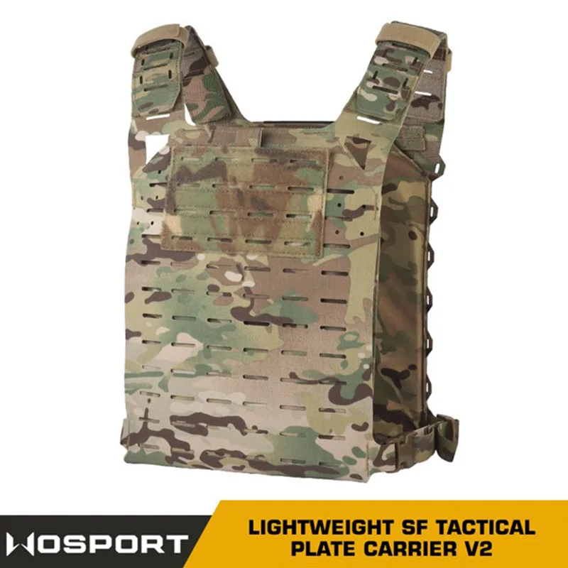 WOSPORT Tactical Vest Lightweight SF Camouflage Tactical Vest V2 Outdoor Field Protective Vest Molle Mount Wear-resistant Vest