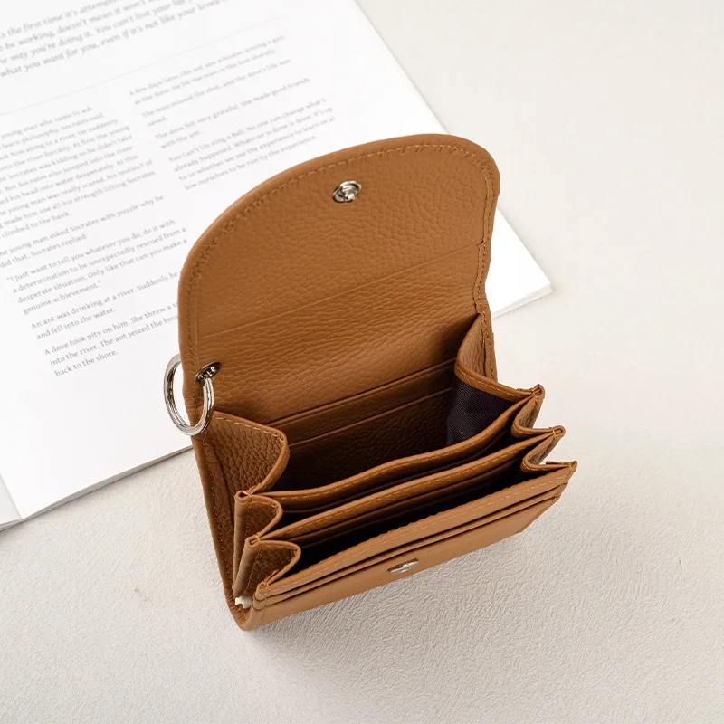 

Creative Mini Women Short Wallet Large Capacity Genuine Leather Card Money Bag with Zipper Small Coin Wallet Women Purse ﻿