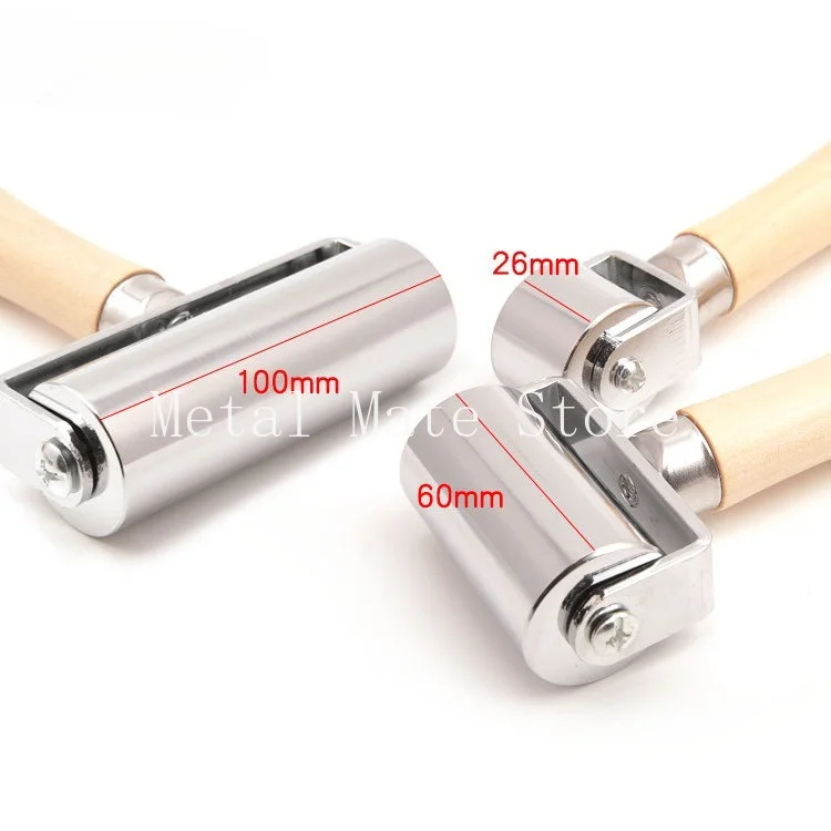 DIY handmade leather tools, roller edge roller, leather edge press, wooden handle roller, leather bonding roller