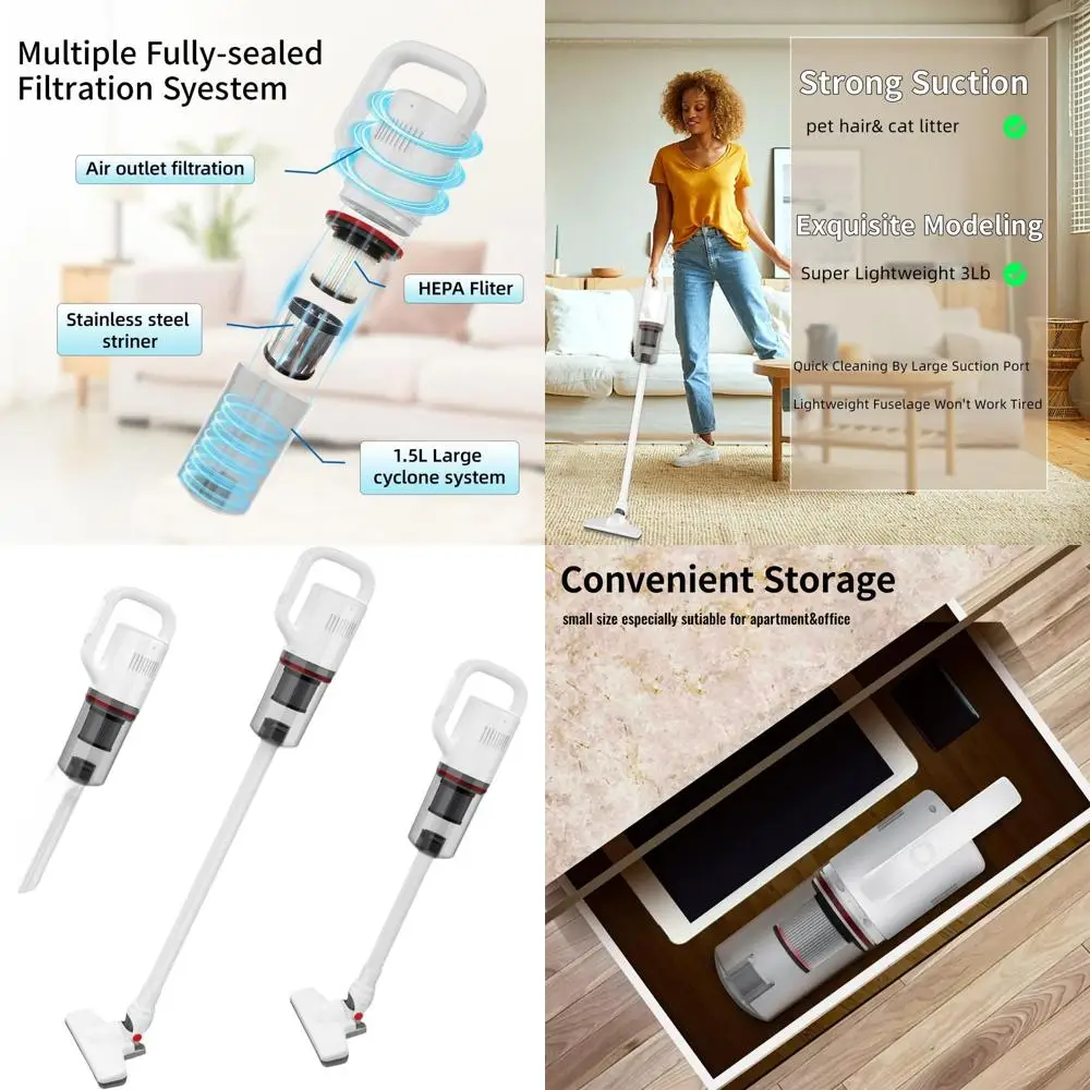 Handheld Lightweight Vacuum Cleaner for Pet Hair, Hardwood Floors, and Area Rugs