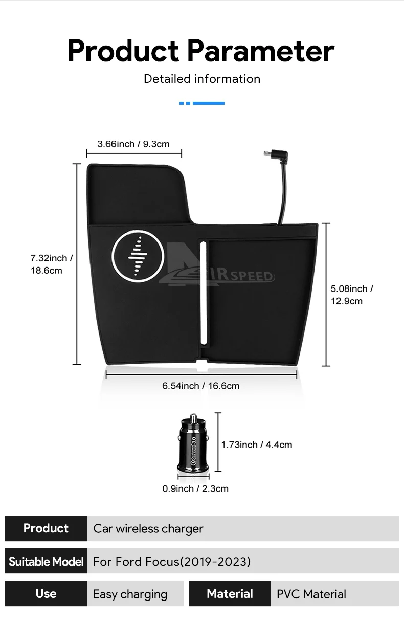 15 W Auto Drahtlose Schnelle Lade Halter Für Ford Focus 2019 2020 2021 2022 2023 Handy Ladegerät Bord Trim zubehör – Detail 11