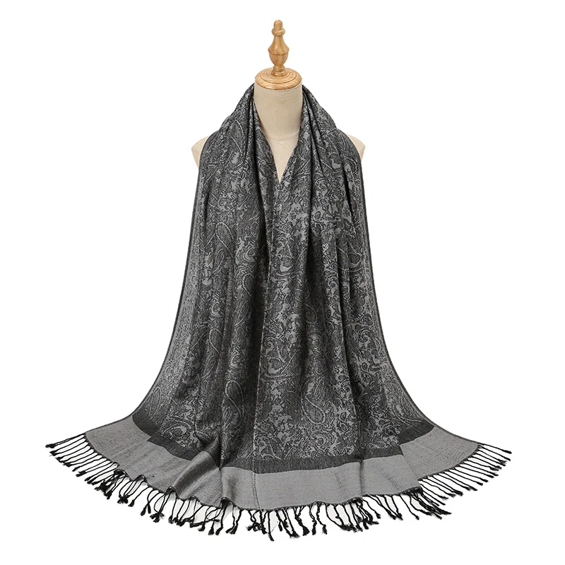 New Paisley Printed Hijab Scarf Viscose Tassels Shawl Woman Muslim Hijabs Acrylic Soft Wraps Ladies Ethnic Headscasrf  Female