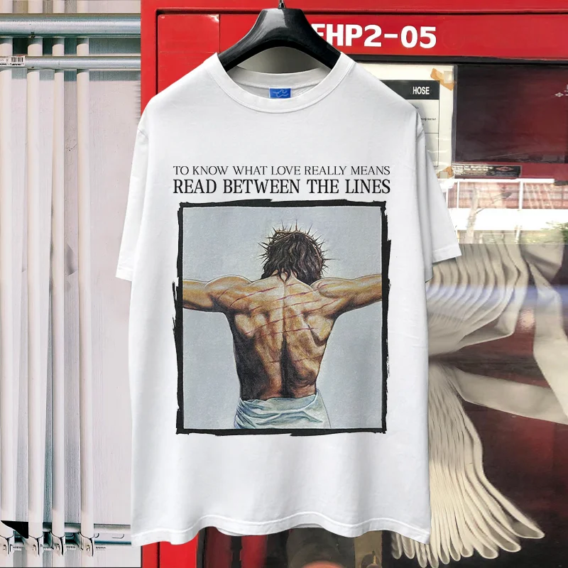 

Ретро американский винтажный стиль масляной живописи, оригинальный дизайн, футболка с короткими рукавами High Sense для мужчин и женщин, уличная одежда, хлопковый топ