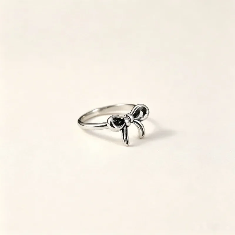2027 New S925 Sterling Silver Vintage Bow Ring, Oxidized Textured Details, Raised 3D Bowknot Decoration, Delicate Band Shape, Trendy Retro Finger Accessory, Elegant & Cool Look, Wonderful Gift Choice for Women & Teenagers