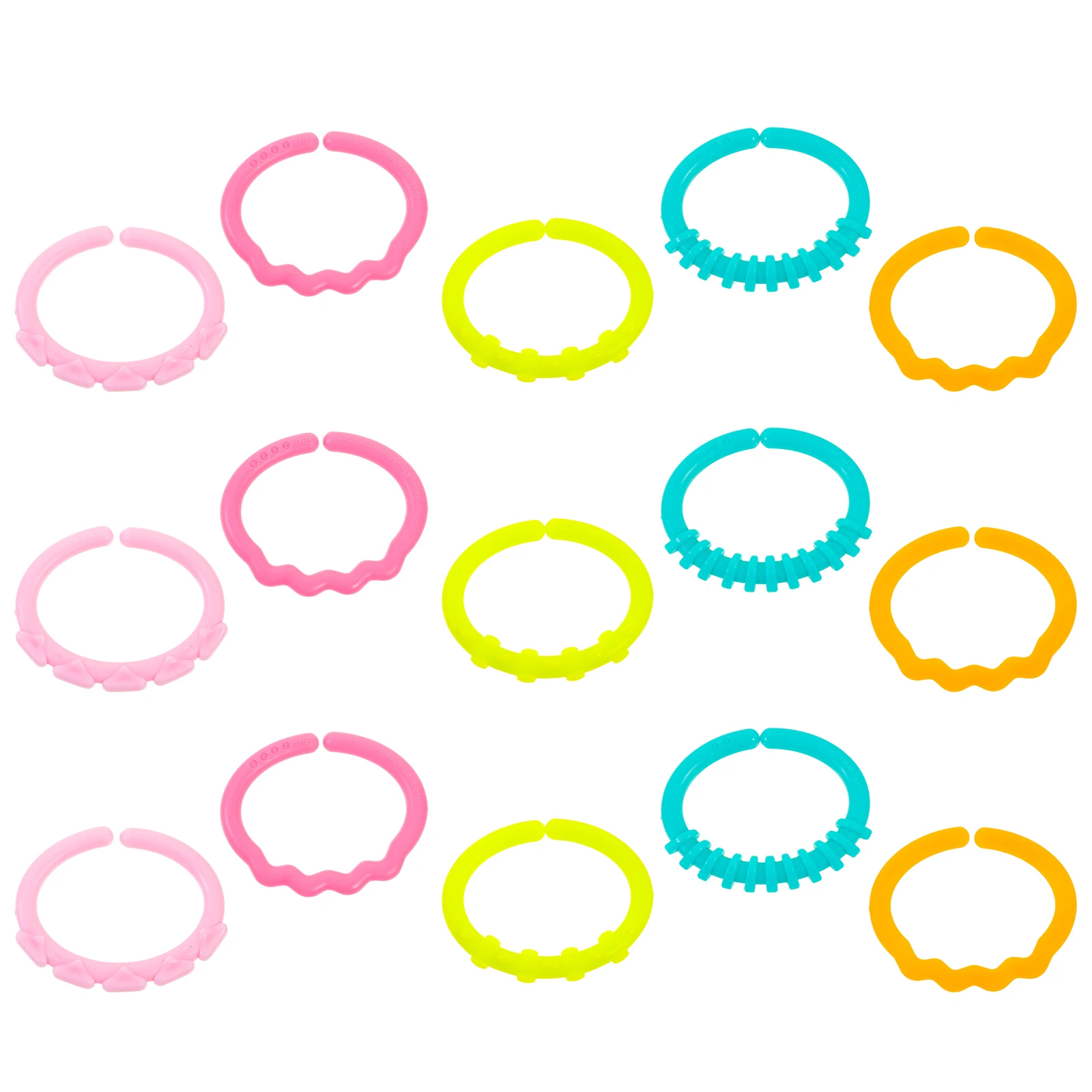 

24pcs Connecting Rings Hand Teether Baby Toys Stroller Links Rattle Safe Non Toxic Infant Activity Walk Handle