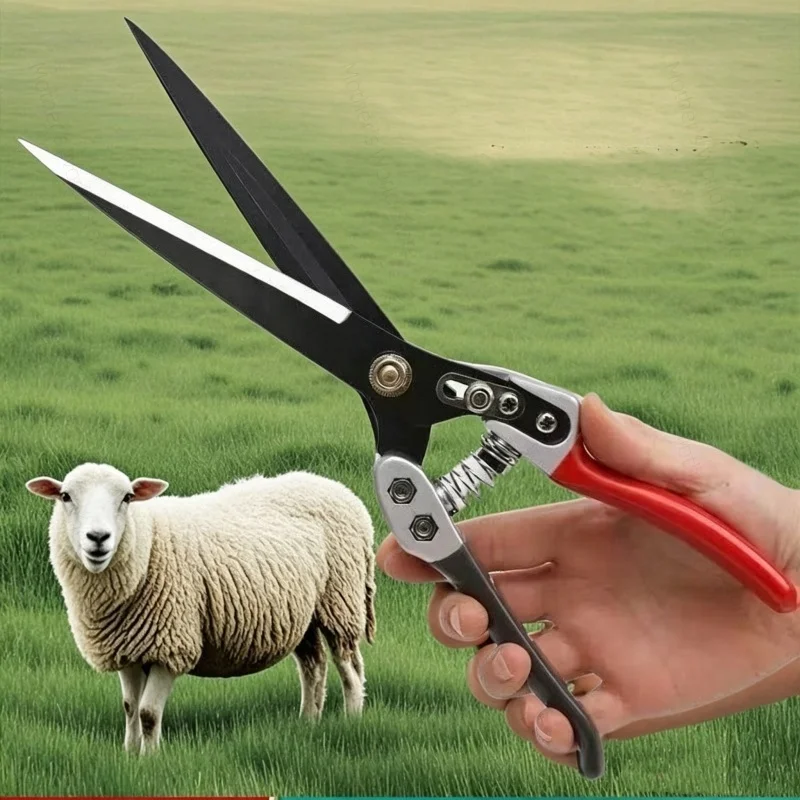 Multi-functional Spring Wool Shears with Safety Lock Save Effort Manual Trim Scissors for Pet Animals Cowhide Horse Hand Tools