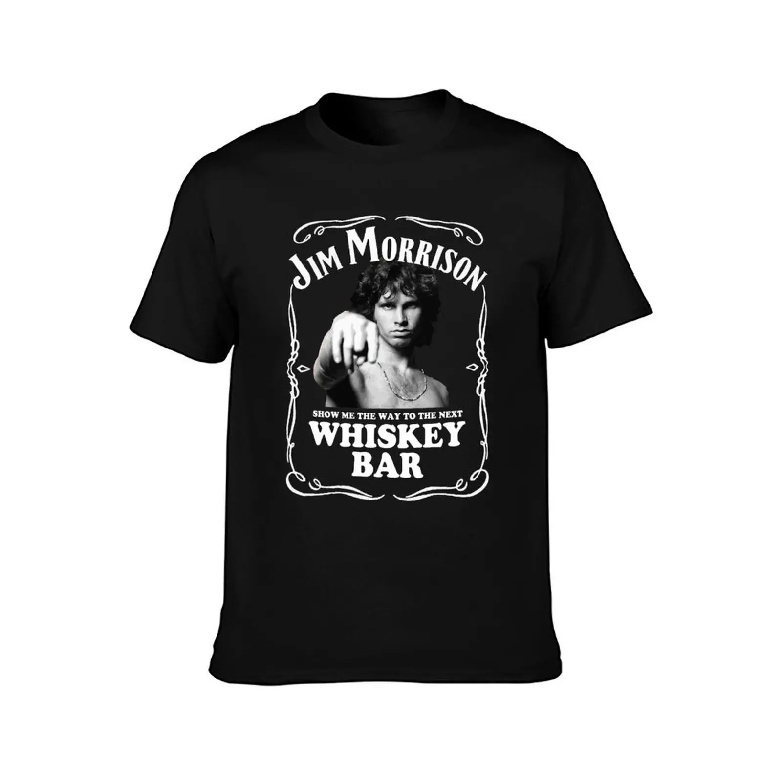 Jim Morrison Show Me The Way to Next Whiskey Bar Doors Logo Womens Casual Slim Fit Basic Long Sleeve T-Shirt Unisex Men Women