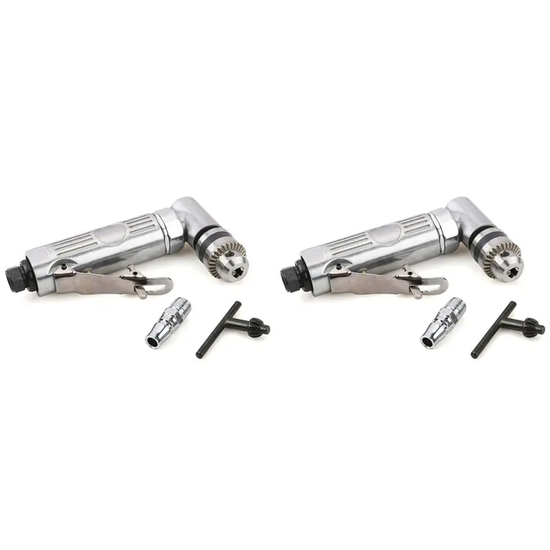 2X Right Angle The Grinder 1/4 High Speed 90° Elbow Right Angle Drill Pneumatic Tool Extension Power Screwdriver Drill-LICG