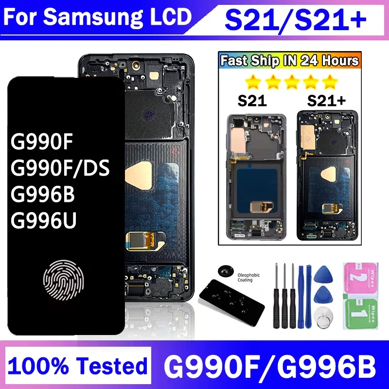 G991B G996B Premium Lcd For Samsung  S21+ 5G LCD S21 Plus Display Digital Touch Screen with Frame for Samsung S21 LCD