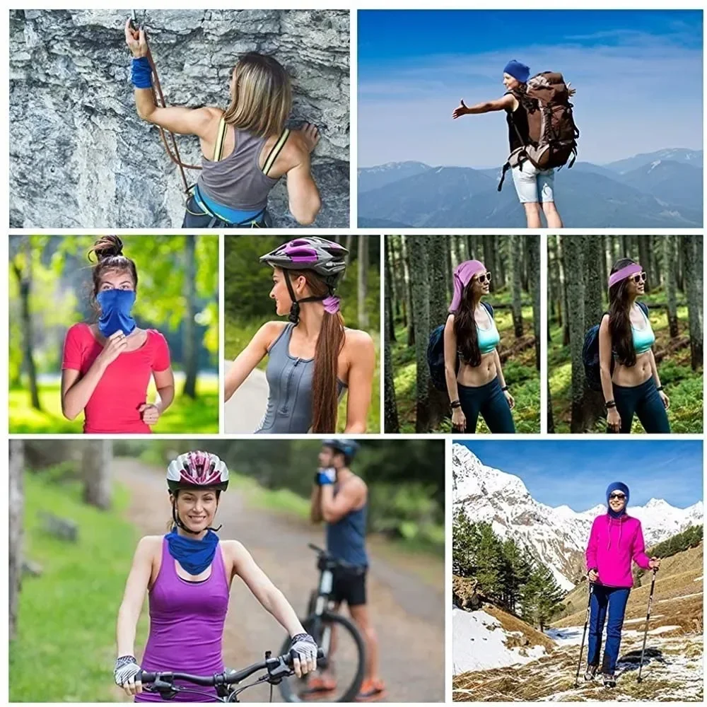 Mehrzweck Turban Reiten Schal Radfahren Bandana Männer Frauen Hals Abdeckung Sonnencreme Eis Seide Outdoor Angeln Wandern Kopfbedeckung Maske – Detail 9