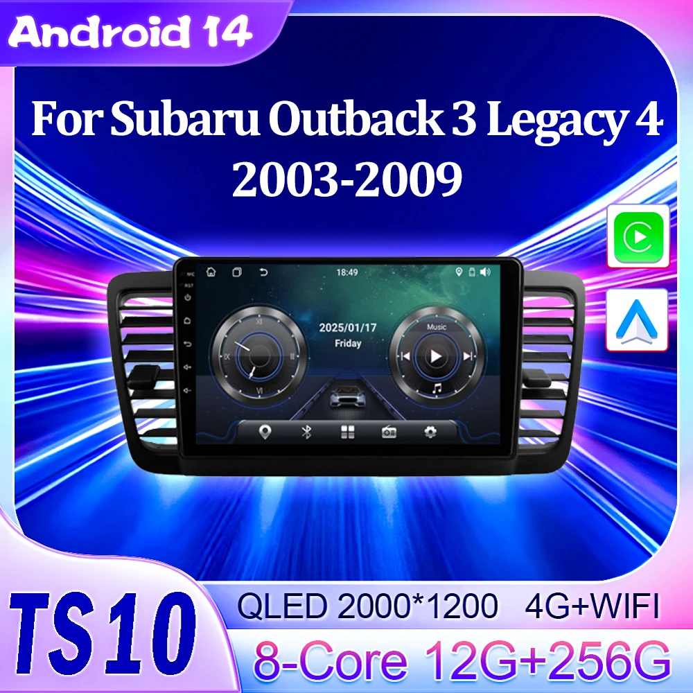 

Car Multimedia Video Radio Player For Subaru Outback 3 Legacy 4 2003 - 2009 Wireless Android Auto CarPlay 8 Core GPS Navigation
