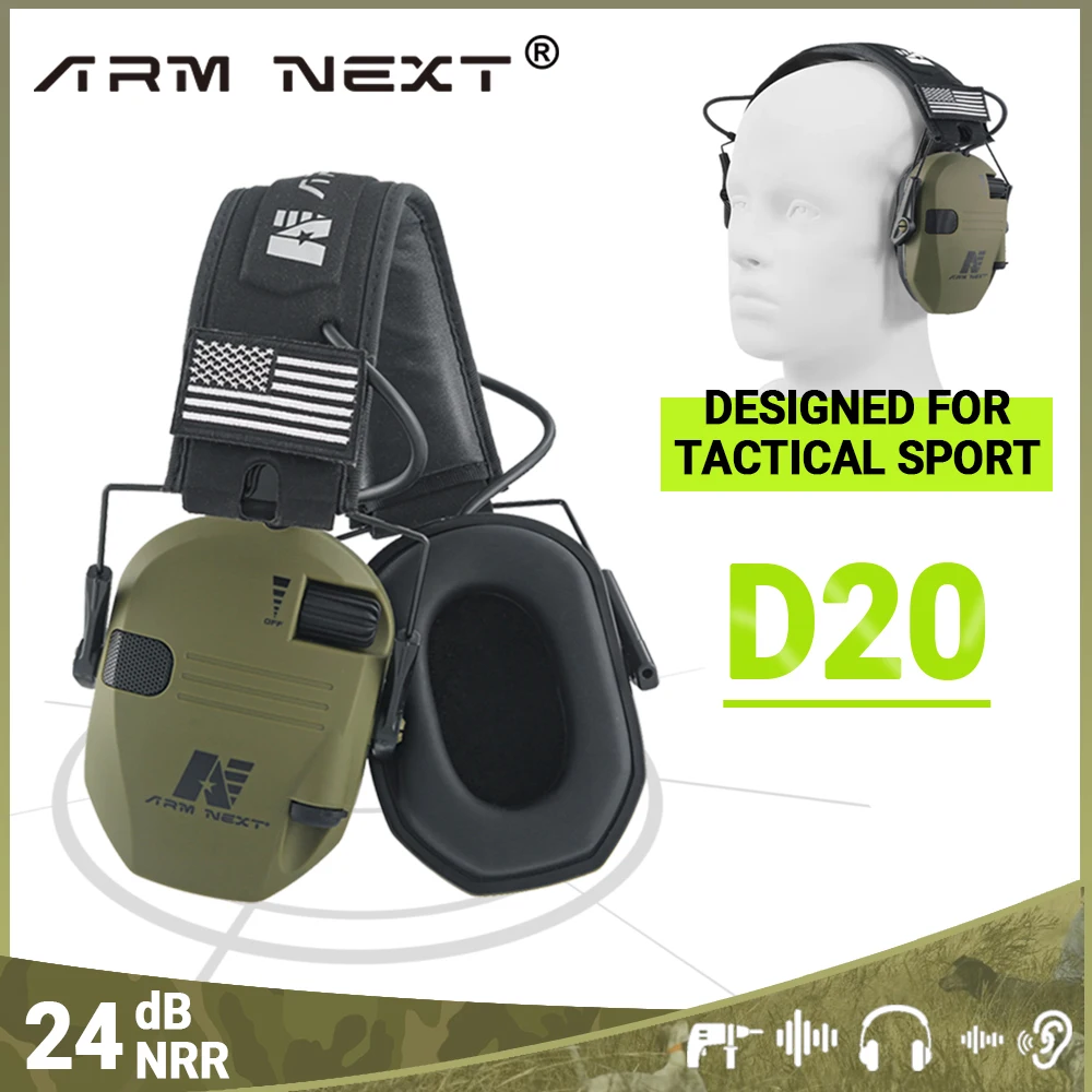 

ARM NEXT Tactical Electronic Shooting Earmuff D20 Anti-noise Headphone Sound Amplification Hearing Protection Headset Foldable