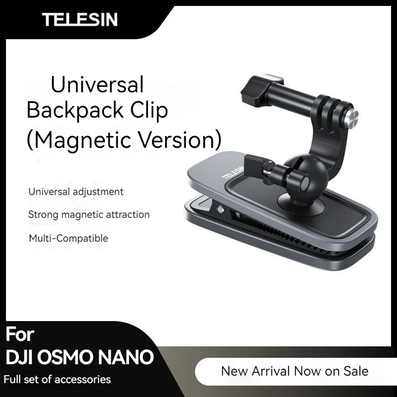 

TELESIN for DJI Osmo NANO 360° Rotation Magnetic Backpack Clip Clamp Mount Chest fixed shooting bracket Camera Accessories