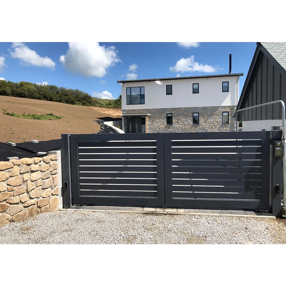 Sleek Modern Design Automatic Swing Opening Aluminum Driveway Gate