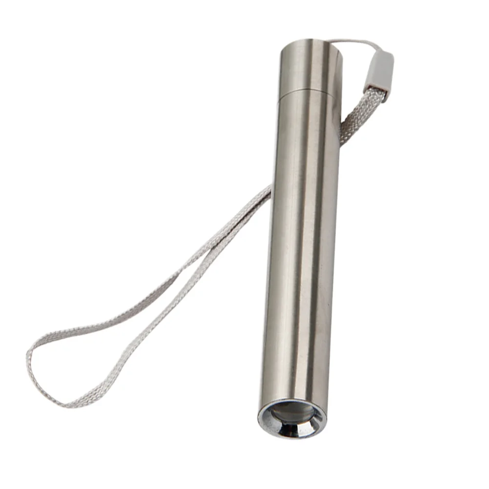 

Stainless Steel Detection Lamp Fluorescent Agent Checker LED Flashlight Currency Identifier Portable Lightweight Home Bank