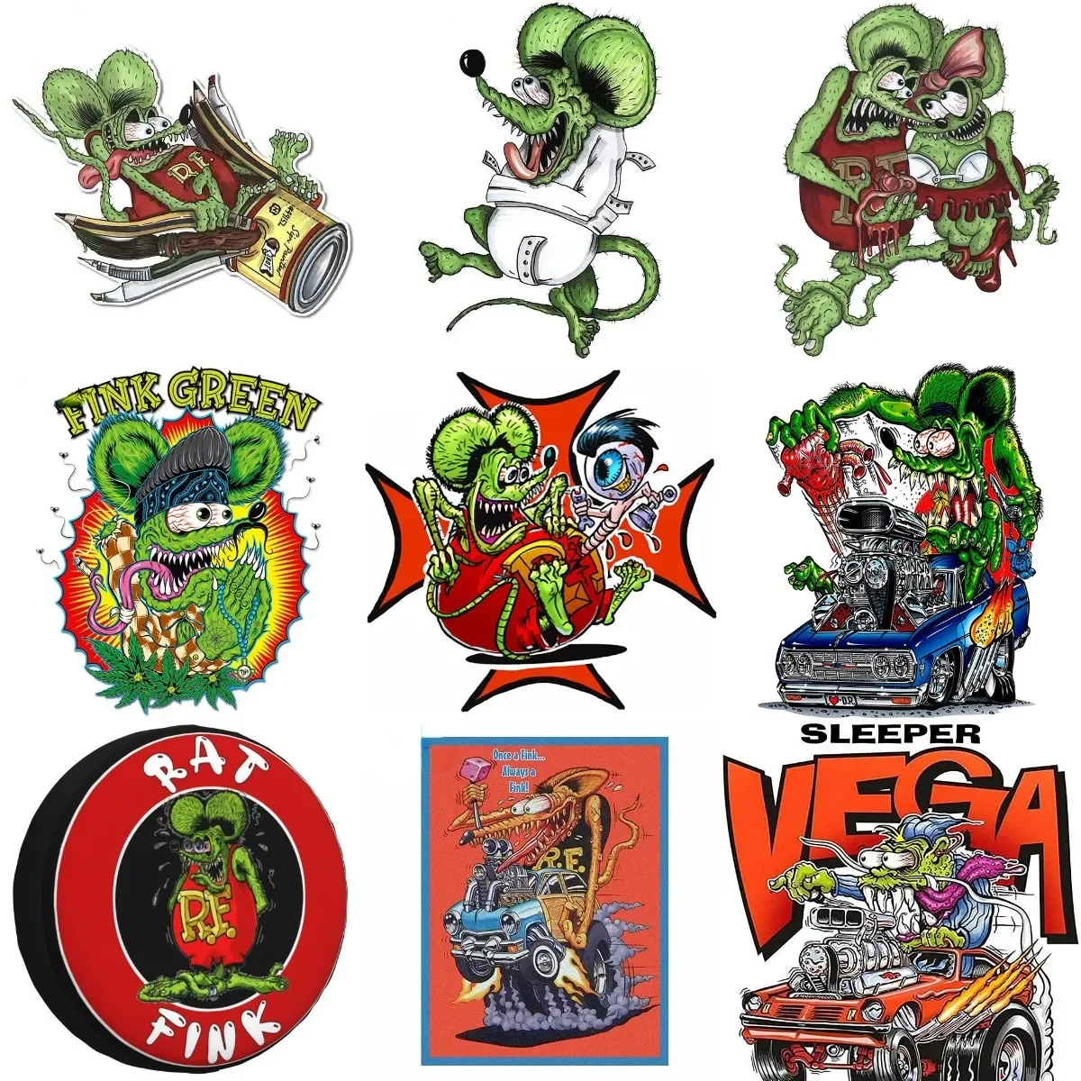 

Rat Fink Terror Exaggeration Creative Sticker Accessories for Decorate Car Bicycle Laptop Car Bumper Truck Window Van Wall Table