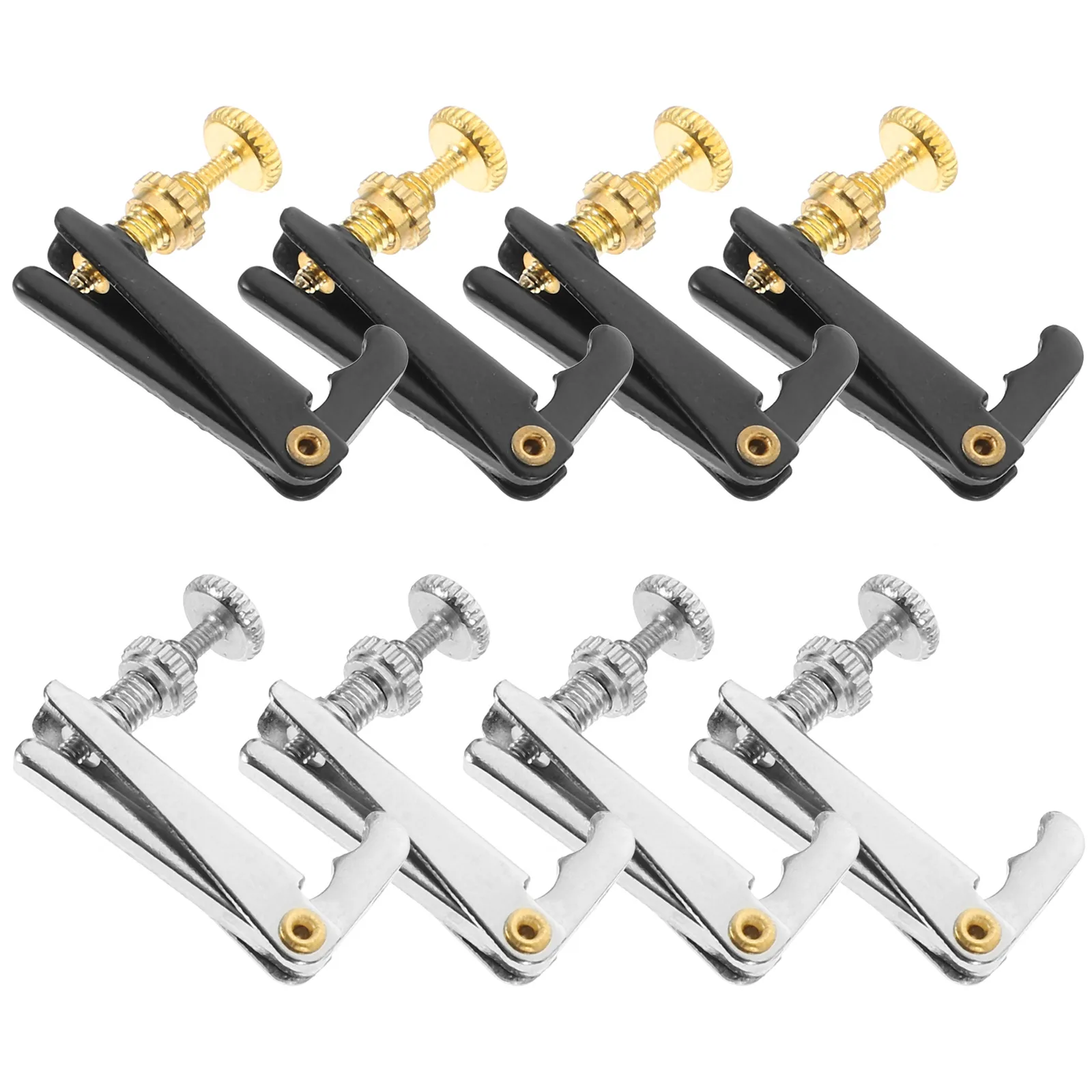 

8pcs Violin Tuner Keys Metal Adjusters 3/4-4/4 Violins Black Silver Spinner Tools Accessories Instrument Parts