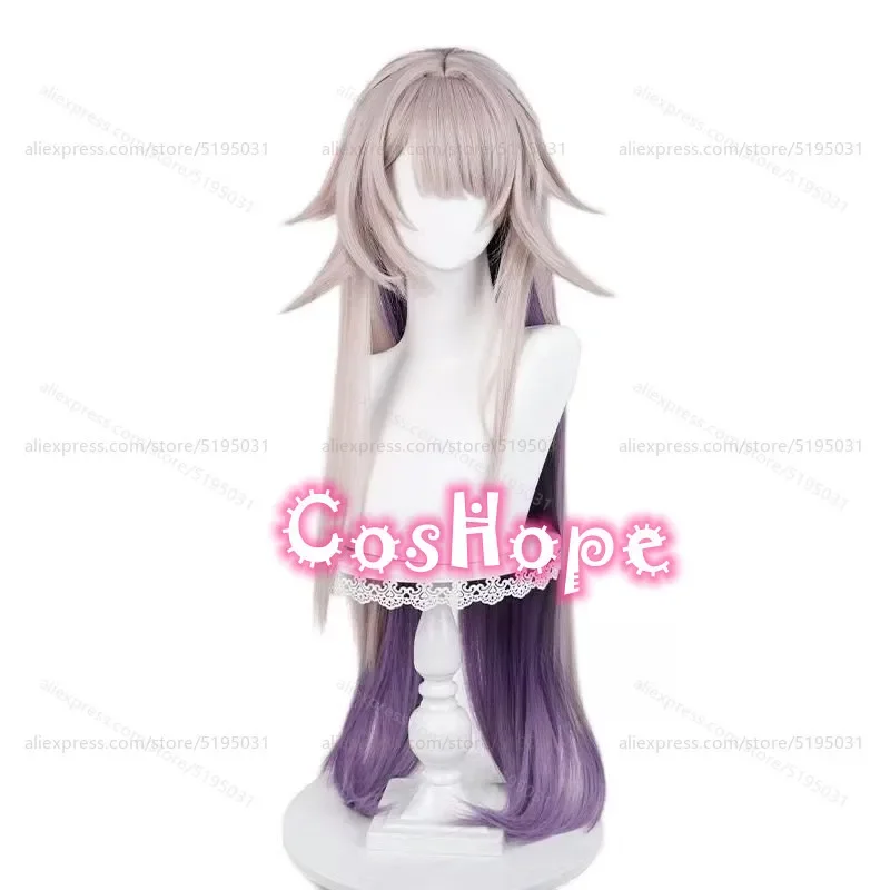 HSR The Herta Cosplay Wig 100cm Long Straight Purple Mixed Wig Cosplay Anime Cosplay Wig Heat Resistant Synthetic Wigs image 3