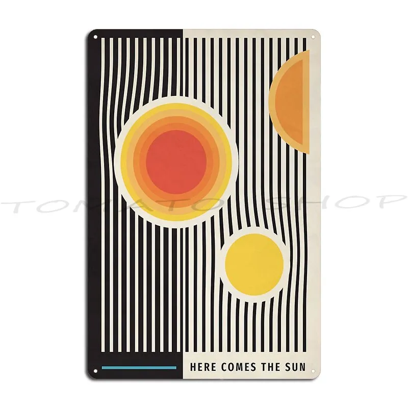 Beatles Here Comes The Sun Metal Sign Designing Living Room Funny Garage Printing Tin Sign Poster