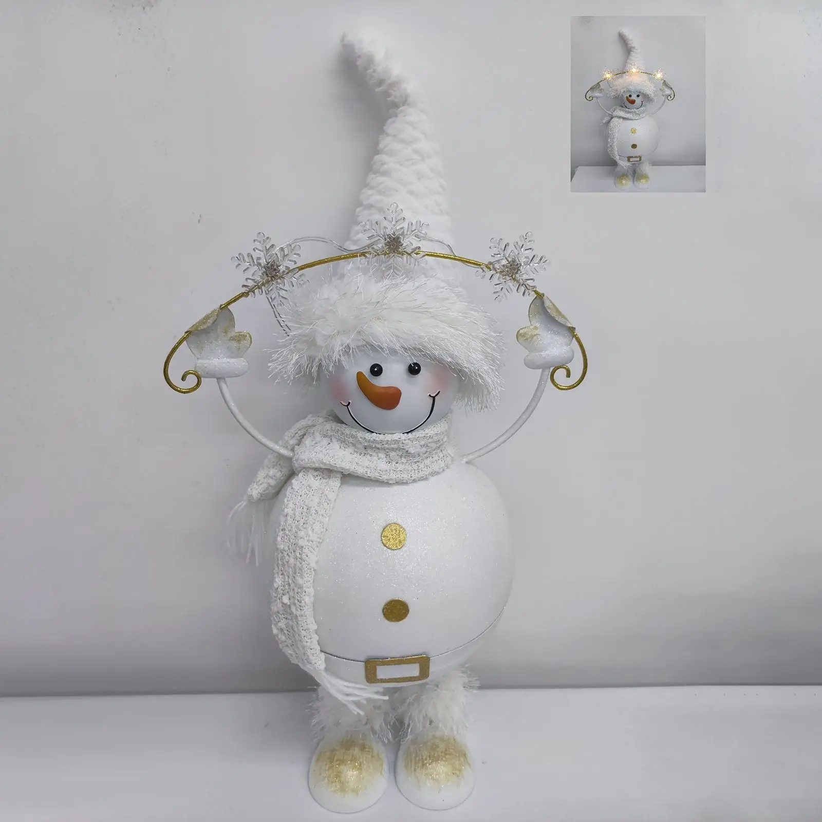 تمثال رجل الثلج لعيد الميلاد هدية مثالية تصميم إبداعي ديكور منزلي ديكور حفلات للمدخل الخارجي وغرفة المعيشة والشرفة الداخلية