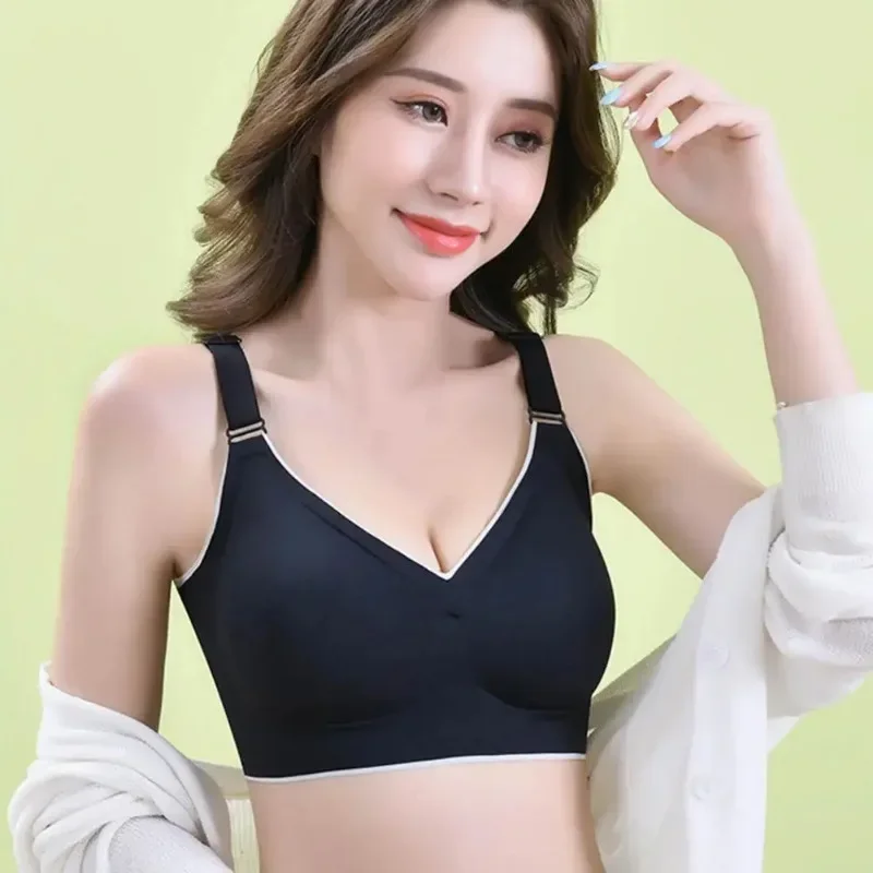 Dámská podprsenka s push-up efektem, bezešvá, s motýlí krajkou, odolná proti nárazům, pohodlná, krásná záda, sportovní tílko - náhled 2