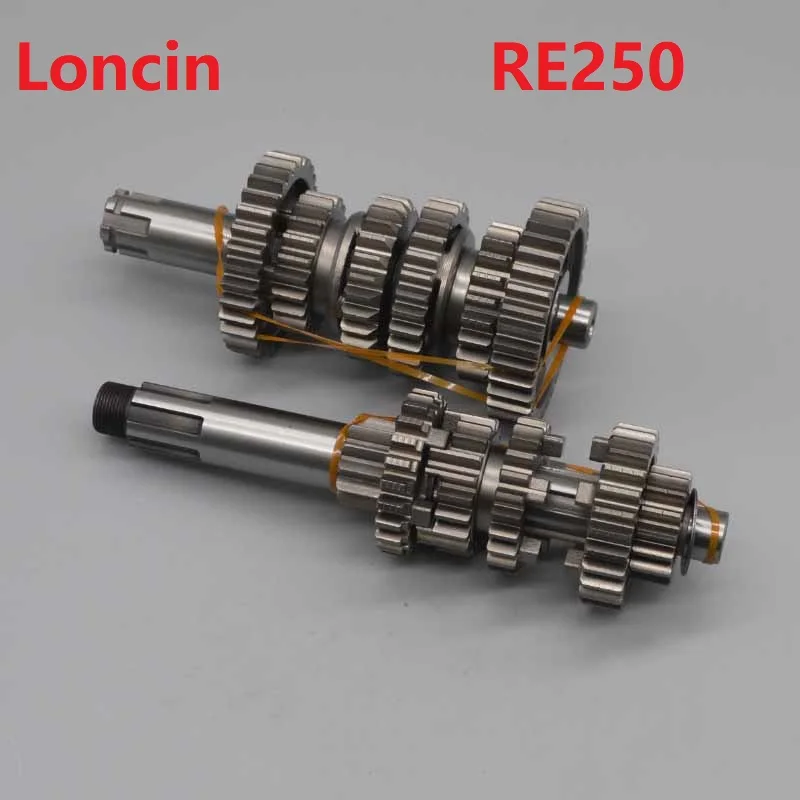 LONCIN RE250 engine 6gear main countshaft gear axle LC166FMM LX250 LX166FMM ATV Quad 250cc Chinese Motorcycle Engine