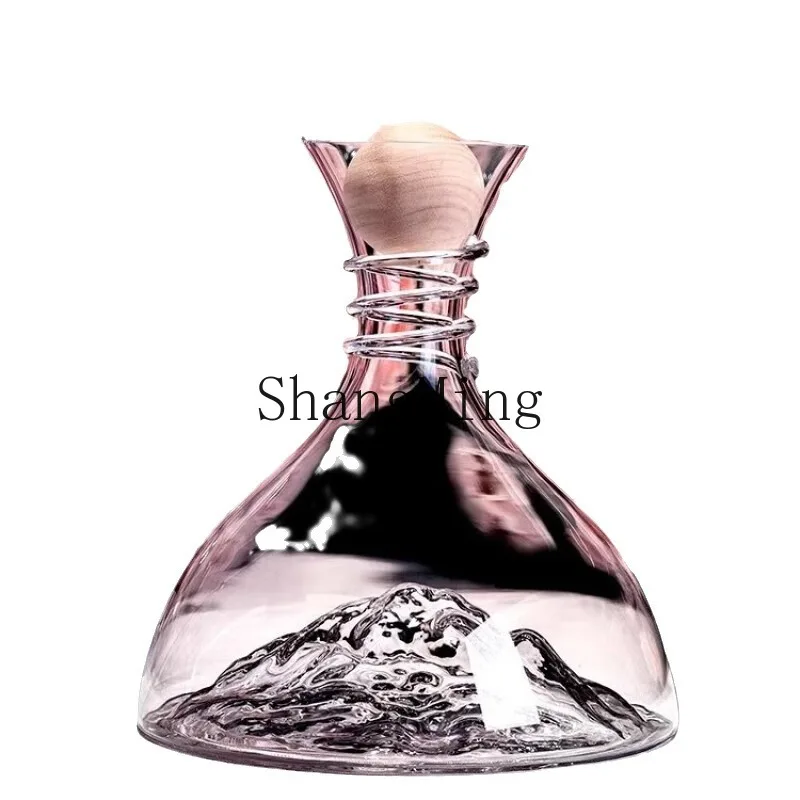 

PYH high-grade light luxury crystal lead-free iceberg red wine decanter fast wine dispenser red wine glass set household