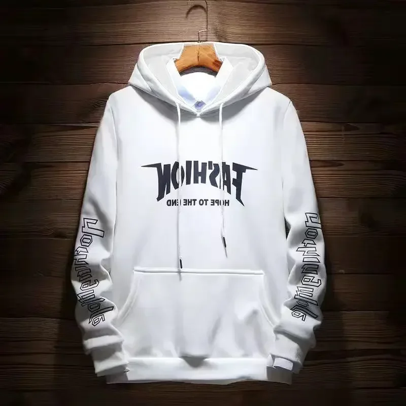 Sweatshirts For Man Print Men's Clothing Graphic White Hooded Hoodies Letter Designer Loose High Quality 2025 New In Offers