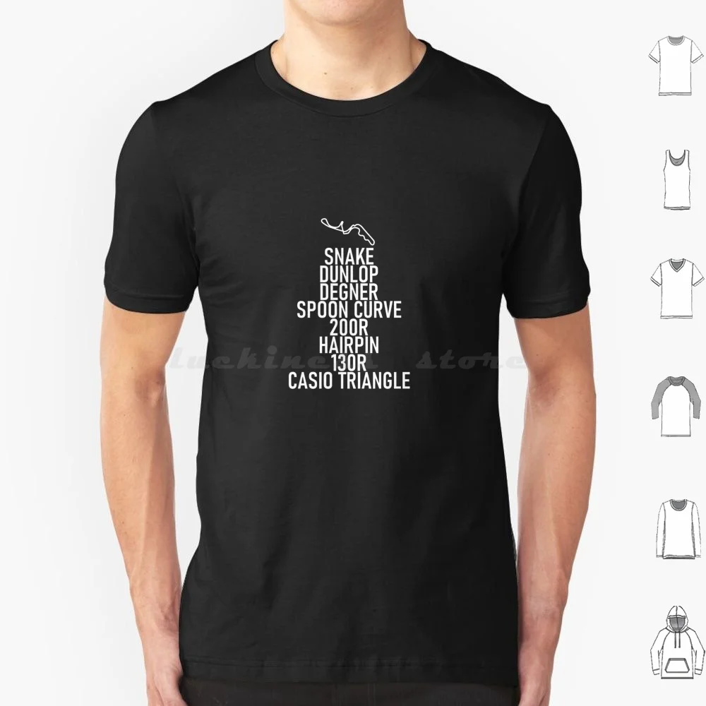 Suzuka Circuit Corners T Shirt Big Size 100% Cotton Suzuka Circuit Suzuka Circuit Corners