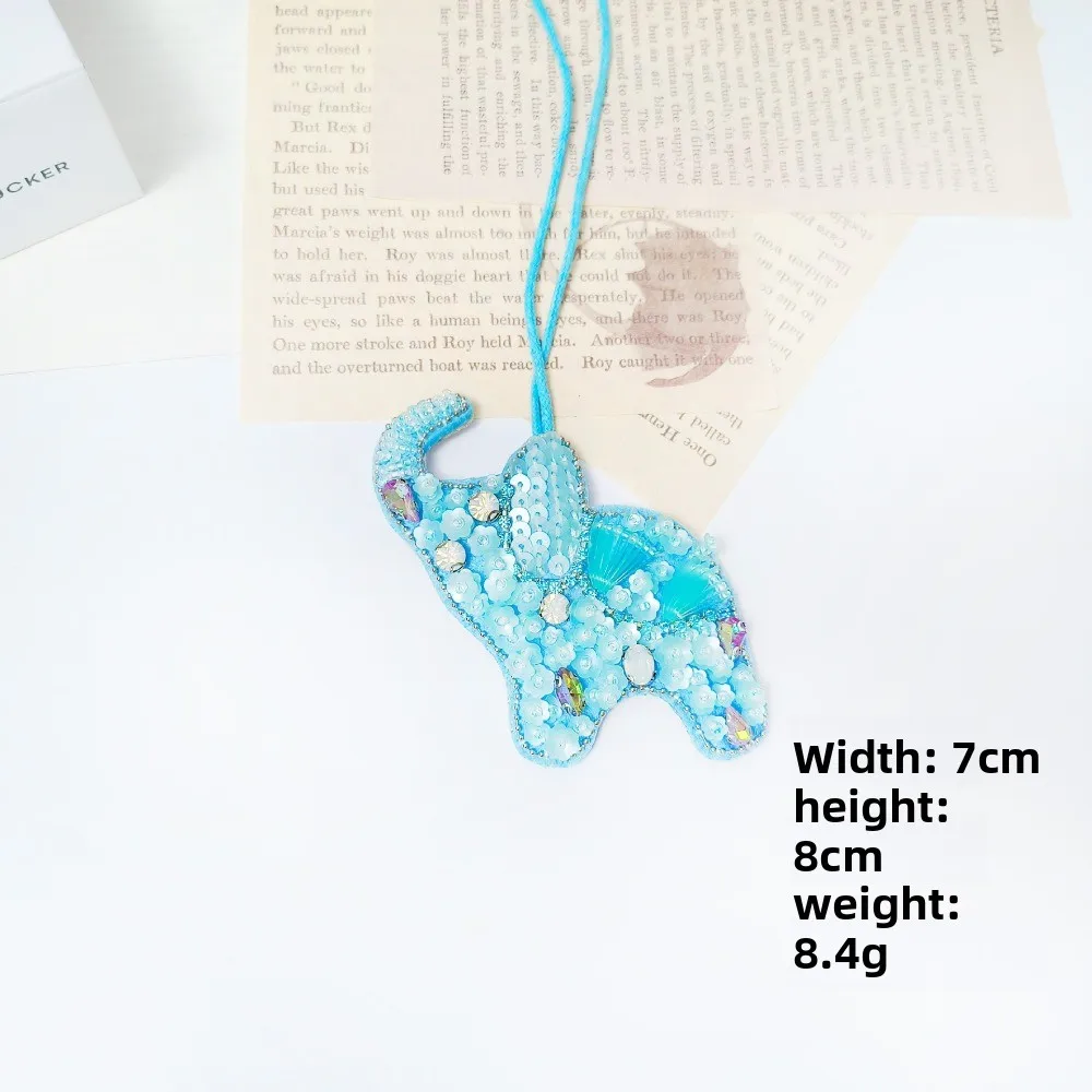 New DIY Patch Handmade Coconut Tree Keychain Crystal Starfish Sequin Sewing Bag Pendant Gift