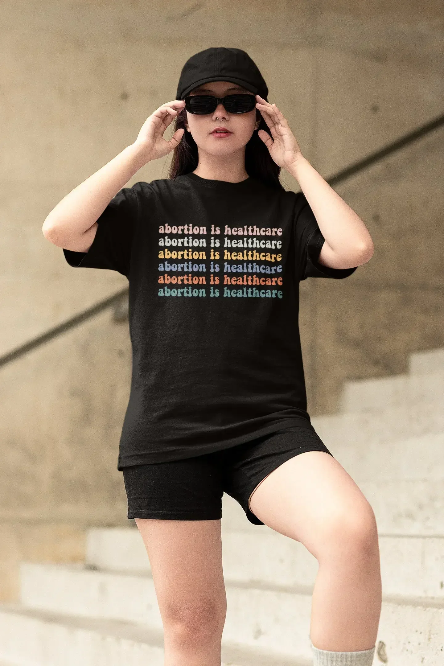 Abortion Is Healthcare Feminist T Shirt Pro Choice My Body Rights Rules Retro Activist Womens