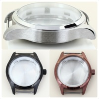 40mm Brushed Pilot Watch Case 316L Stainless Steel For Seiko NH35 NH36 NH38 NH34 Automatic Movement 33.6-34.3mm Dial Solid Back