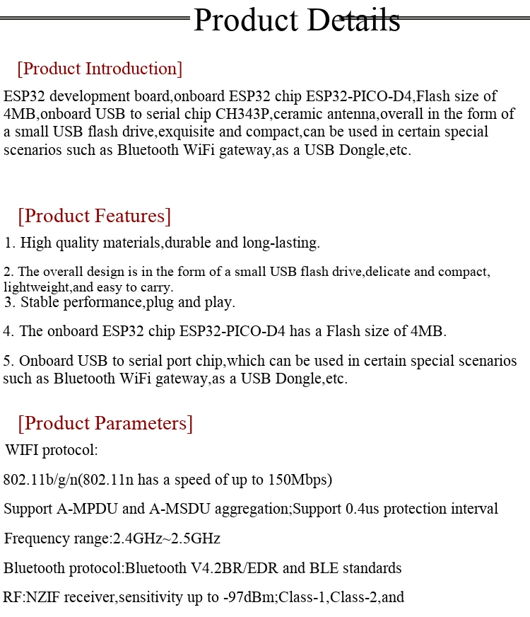 ESP32-Entwicklungsboard, USB-Dongle, Bluetooth-Gateway, MicroPython, ESPHome – Detail 2