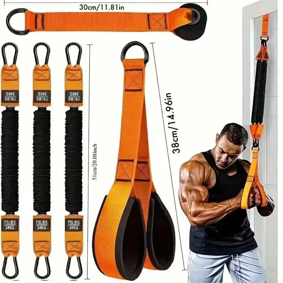 1Set Arm Strength Trainer(225 BLS),Free To Mix And Match,Fitness ResiBand,Home Gym Equipment,Workout Bands With Handles,Door Anc