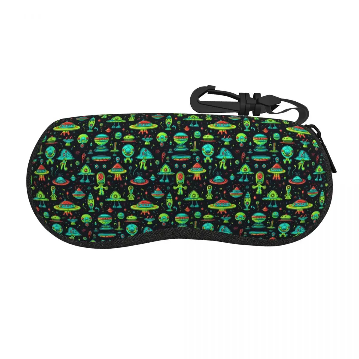 

Out Of This World Abstract Aliens And Ufos Shell Glasses Case Protective Sunglasses Box Women Men Soft Eyeglasses Bag Pouch