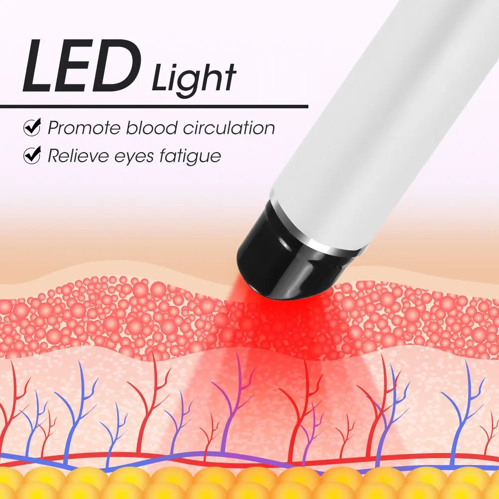 EMS Oogschoonheidsapparaat 3-modi Trillingen LED-verlichting Warmte Draadloze massage Droge ogen Donkere kringen Oogzakken Gezichtsverzorgingsmachine