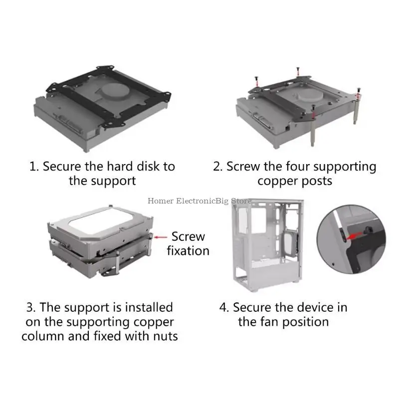 3.5In harde schijfbeugel, DIY 3.5in Hard Disk Shelf HDD Cage, Support Fix 3.5
