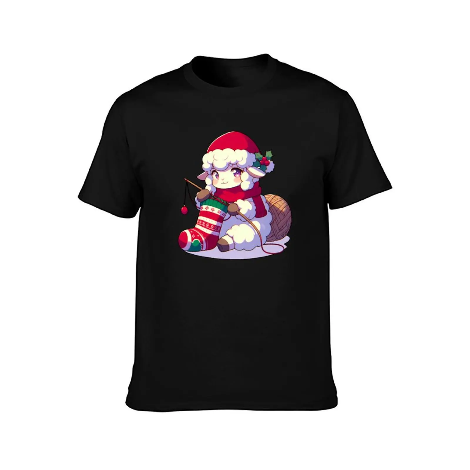 Sheep knits Christmas socks T-Shirt Big Size Crew Neck T-Shirt