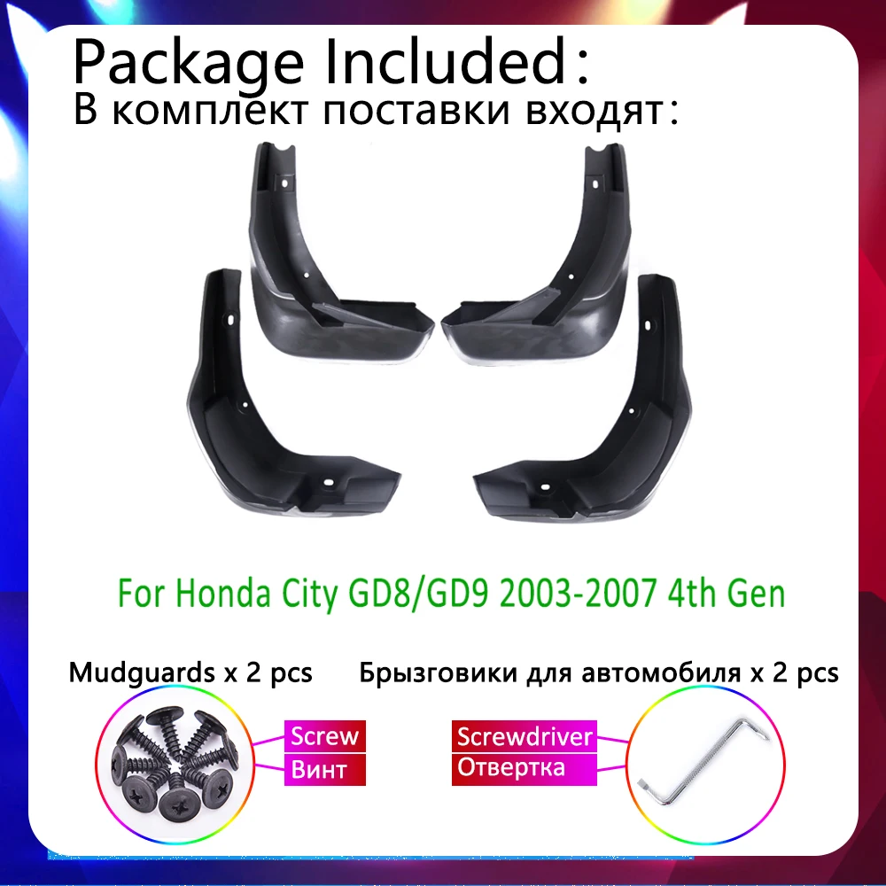 For Honda City GD8 GD9 GM2 GM3 GM6 2003~2007 2004 2005 2006 Auto Accessories PartsCar-Mud-Flap Tire Fender Mudguards Mudflap