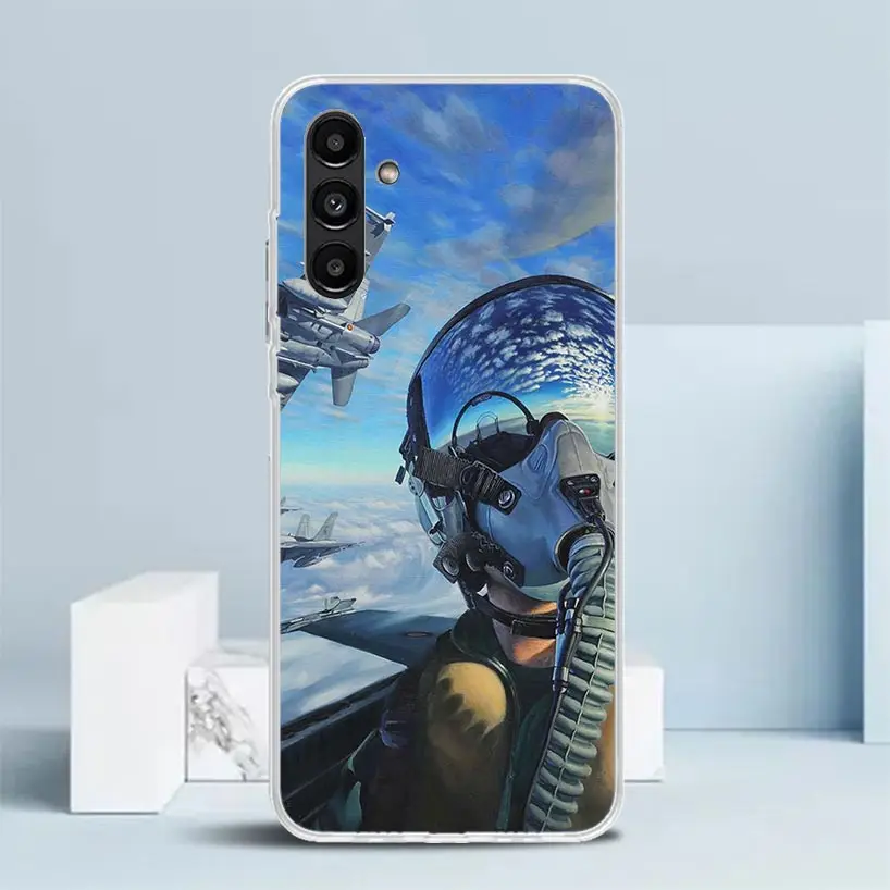 Military Aircraft Warship Fighter Phone Case For Samsung Galaxy A15 A14 A13 A12 A55 A54 A53 A52 A35 A34 A33 A32 A25 A24 A23 A22