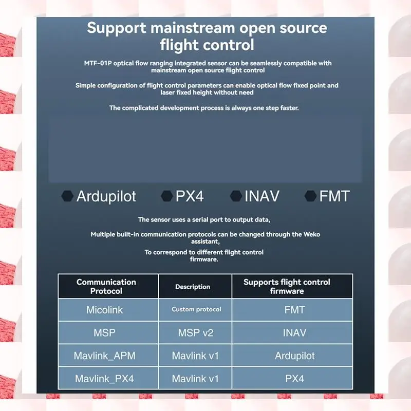 

ABGN Micoair MTF-01P Оптический датчик потока и лидара для дронов БПЛА Модуль внутреннего позиционирования Модуль навигации Micolink-MTF-01P