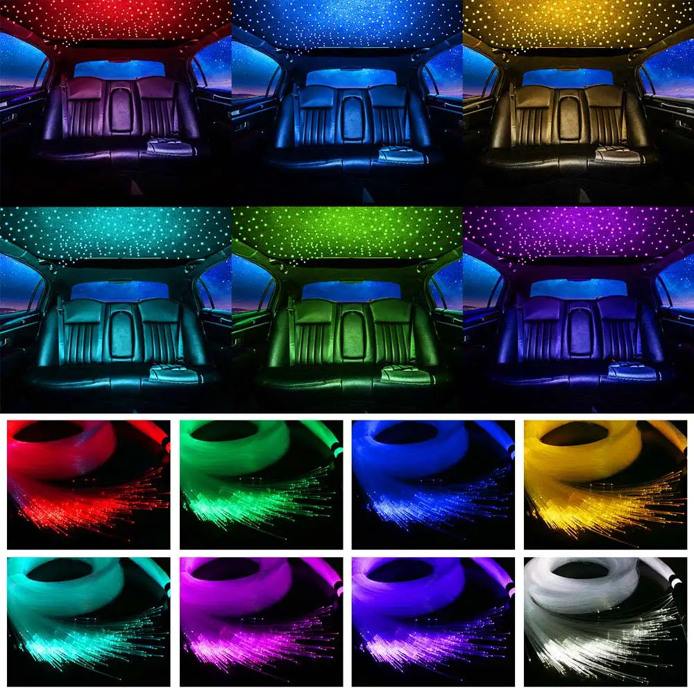 RGBW 1/2/4/6 Split Maschine Auto Dach Stern Licht APP Steuerung Fiber Optic Stern Decke Licht Sternen Himmel Decke für Auto Hause – Detail 12