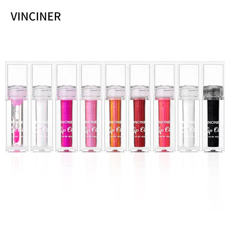 VINCINER 9-Color Lip Gloss Shining Texture Moisturizing Waterproof Long Lasting Color Rendering Care Lips Anti Drying Lip Oil 2g